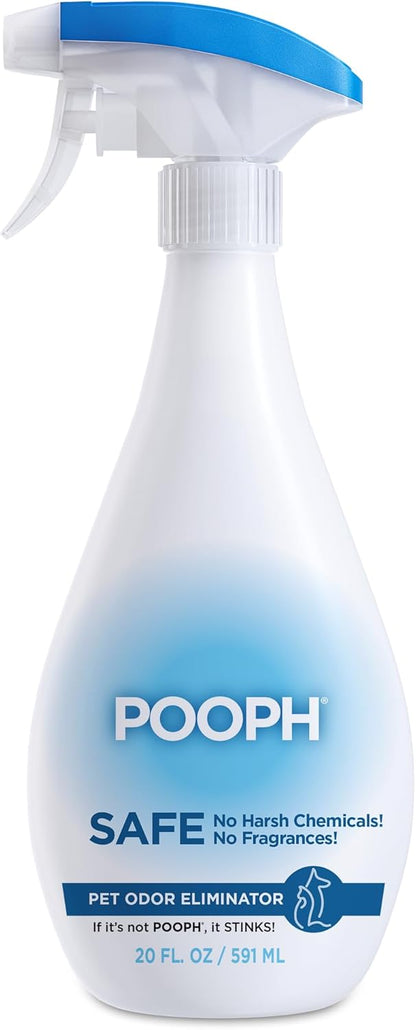 POOPH Pet Odor Eliminator Spray for Dogs & Cats — Urine, Poop & Pee Odor Remover for Carpet, Furniture, Hard Floors & Litter Box — Pet Stain & Smell Eliminator for Home, Unscented, 32 oz