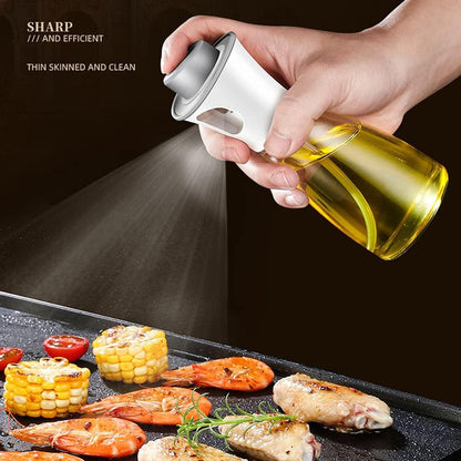 Oil Sprayer for Cooking, 180ml Glass Oil Dispenser Bottle Spray Lemon Juice Sprayer forSalad, Baking, Cleaning, Plants(blue)