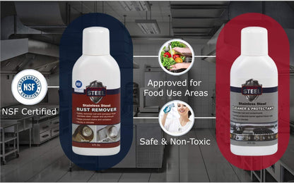 CLEAN MY STEEL Innoshine B570 Stainless Steel Rust Remover and Cleaner, NSF Certified, Approved for Food Contact Areas, 4 oz