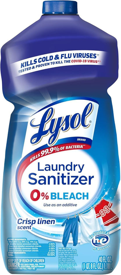 Lysol Disinfectant Laundry Sanitizer & Scent Booster, Laundry Detergent Additive, Color Safe Bleach Alternative, Laundry Odor Eliminator, Kills Bacteria & Viruses, Lavender Scent, 90 Fl Oz