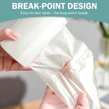 Small Trash Bags 4 Gallon - 100 Count Leakage-Proof 4 Gallon Trash Bag, Unscented Small Garbage Bags for Office Bedroom Bathroom Mini Trash Bags, White 4 Gal Trash Can Liners
