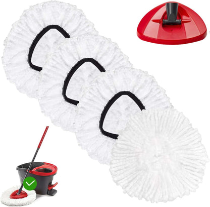 4 Pack Spin Mop Replacement Head Mop Refill Compatible with Oceda Triangle Swivel Mops Microfiber Swivel Mop Refill,Deep Clean,Machine Washable and Easy to Replace