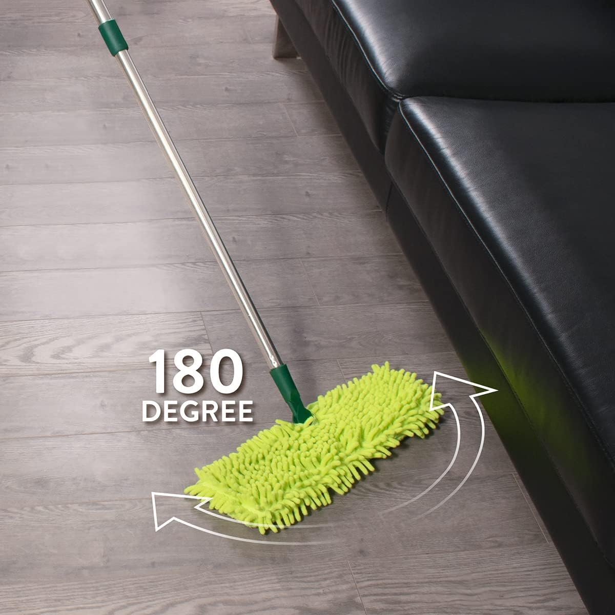 Pine-Sol Microfiber Mop Self Wringing – Easy Squeeze Twist Design for Wet Mopping | Household Cleaning Tool for Tile, Linoleum, Laminate Floors | Extendable Metal Handle