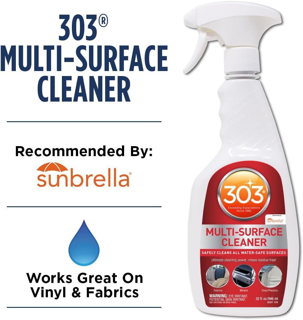 303 Multi-Surface Cleaner - Safely Cleans All Water Safe Surfaces - Ultimate Cleaning Power - Rinses Residue Free - Recommended By Sunbrella, 16 fl. oz. (30445CSR) Packaging May Vary