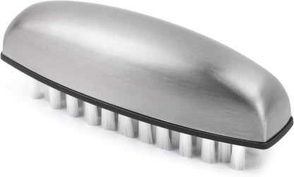 Vegetable and Fruit Cleaning Brush, 304 Stainless Steel Cleaning Brush, Microfiber Scrubbing Pad, Multipurpose Kitchen Tool (White)