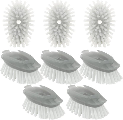 Soap Dispensing Dish Brush Refills, 8 Pack Dish Brush Replacement Head for Steel Soap Dispensing Dish Brush