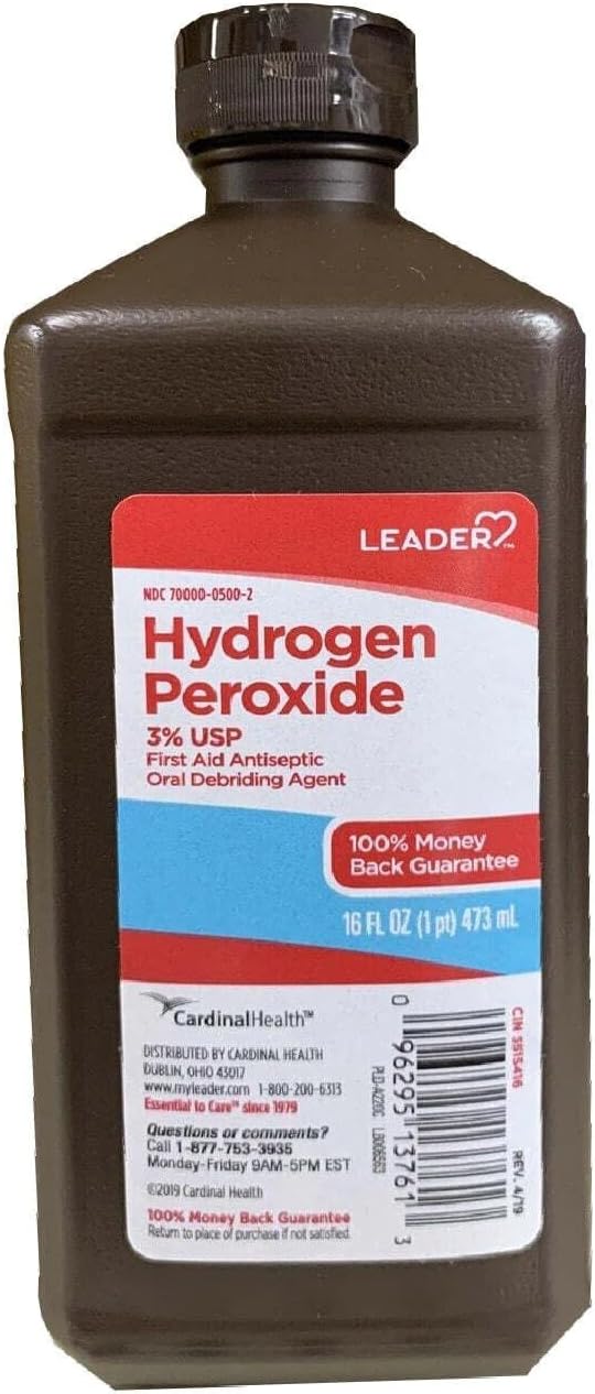 LEADER Hydrogen Peroxide Spray Bottle First Aid Antiseptic 3% Solution – Multi-Purpose Cleaner, Gentle & Effective Disinfectant Spray for Home, Cuts, and Scrapes, Easy-to-Use 8 oz Bottle