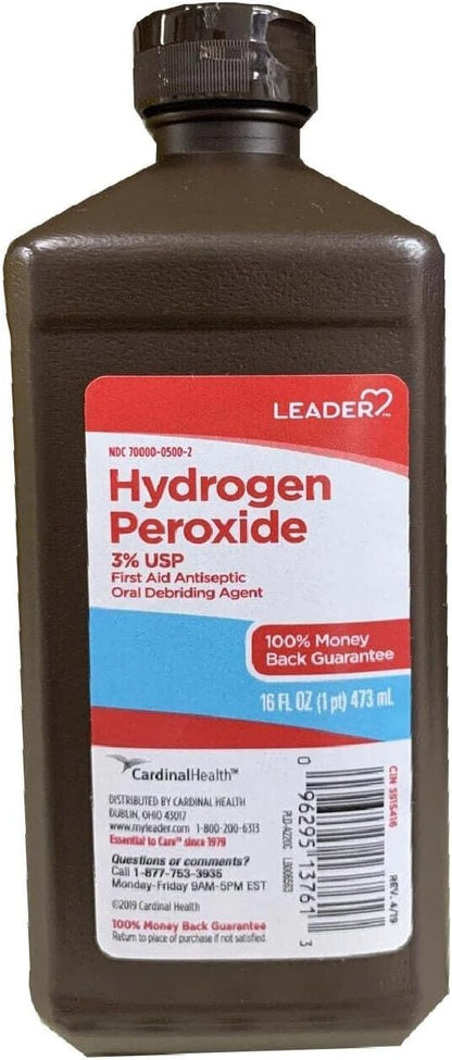 LEADER Hydrogen Peroxide Spray Bottle First Aid Antiseptic 3% Solution – Multi-Purpose Cleaner, Gentle & Effective Disinfectant Spray for Home, Cuts, and Scrapes, Easy-to-Use 8 oz Bottle