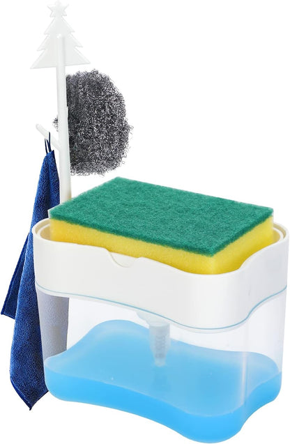 New 2026 Version Soap Dispenser with Added Features - Premium Quality Dish Soap Dispenser - Countertop Kitchen Soap Dispenser, Sink Dish Washing 13 Ounces (Sponge Included)