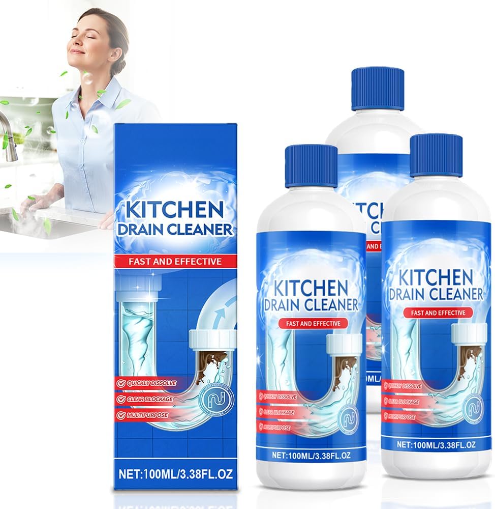 2026 Upgrade Drain Clog Remover, Max Gel Drain Clog Remover and Cleaner for Shower or Sink Drains, Unclogs and Removes Hair, Soap Scum and Blockages (1PCS)