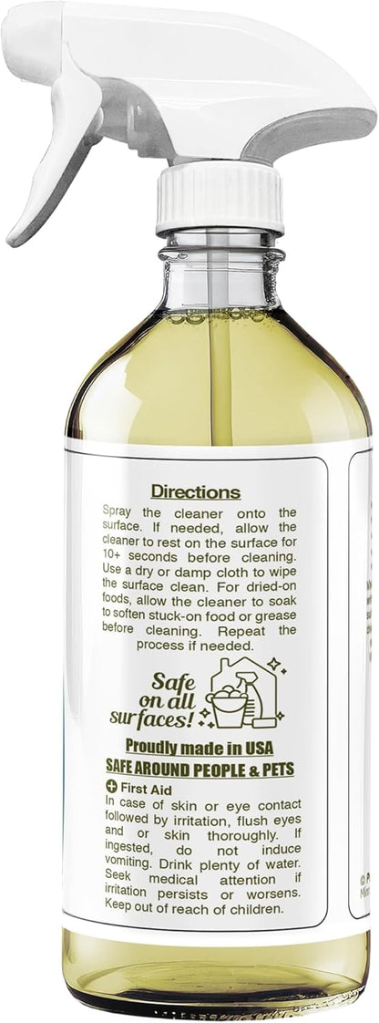Degreaser Cleaner Heavy Duty Cleaning Spray 16 oz - Kitchen Cleaner for Stubborn Splatters, Stove Top, Grill, Drip Pans, & Oven Cleaner - Safe on All Surfaces - Fresh Scent