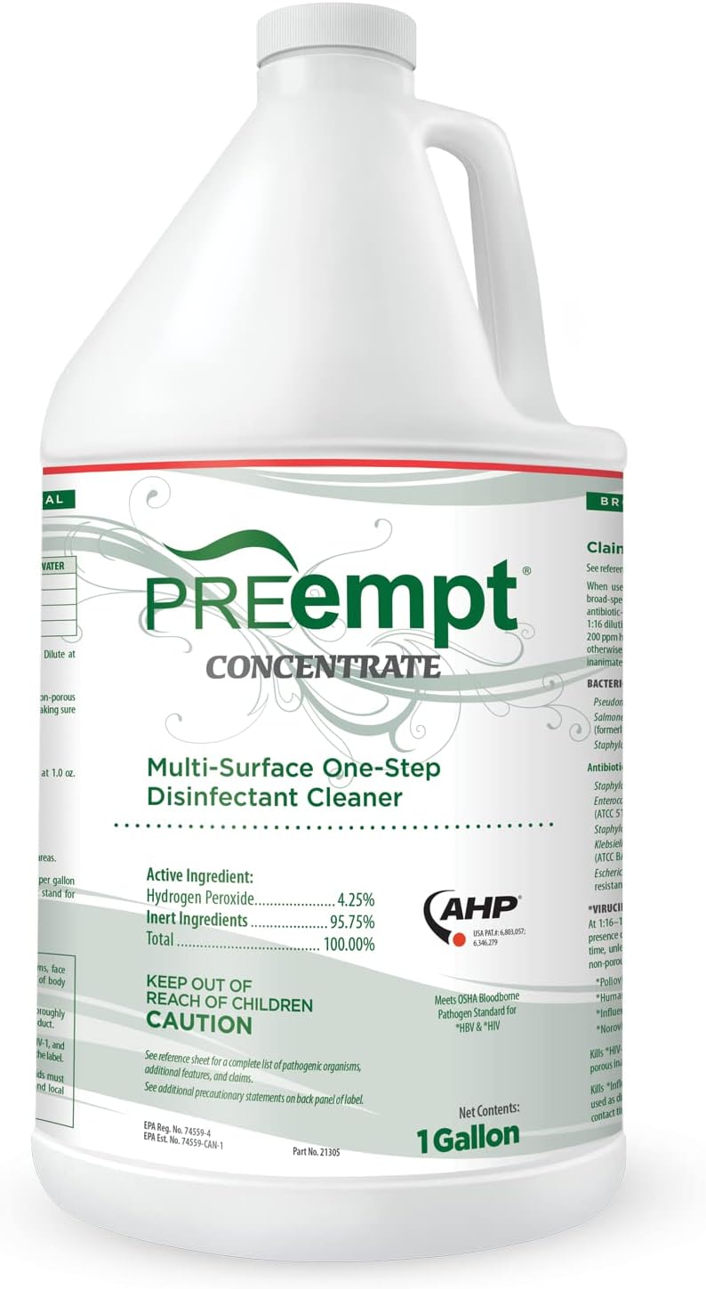 PREEMPT Concentrate, 1 Gallon, Multi-Surface, Sanitizing, Disinfectant Cleaner, Hospital Grade