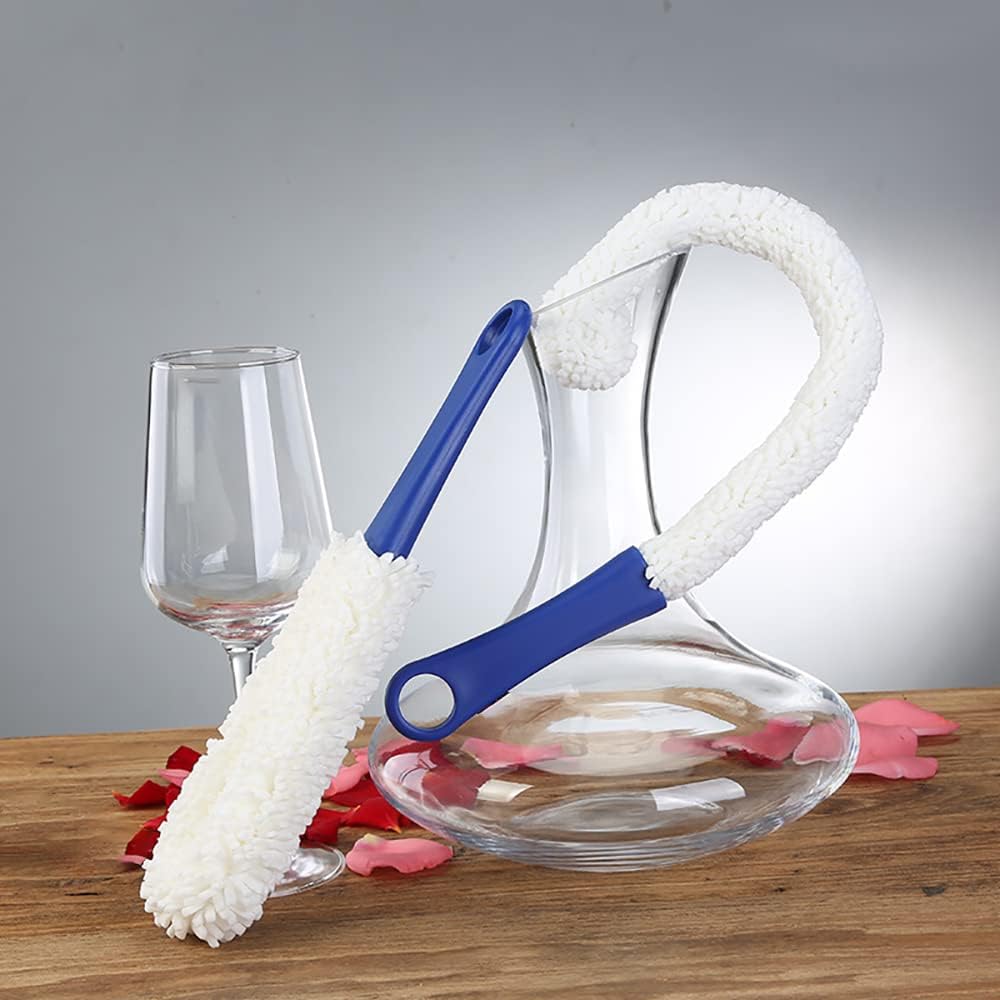 LJDJ Bottle Cleaning Brush - Set of 2 Flexible Bottle Scourer - Multi-Function Household Cleaning Tools for Cleaning of Wine Decanters, Goblets, Glasses, Cups