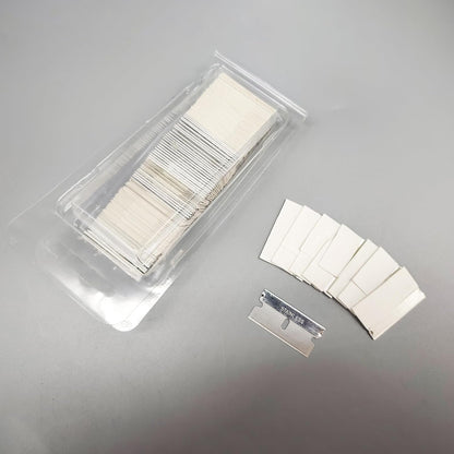 100Pcs Single Edge Razor Blades 1.5 inch for Standard Scraper Tool,Razor Blade Scraper Refill Stainless Steel Razor Blades for Removing Paint,Decal and Stickers