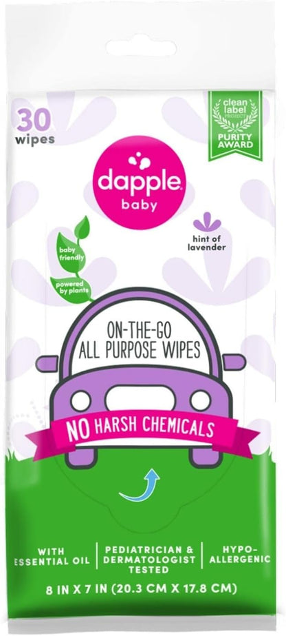 Dapple Baby All Purpose Cleaning Spray and All Purpose Wipes - (2 Pack) 16.9 fl oz Bottle - 30 Cleaning Wipes Total - Fragrance-Free, Hypoallergenic & Plant-Powered - Baby Essentials