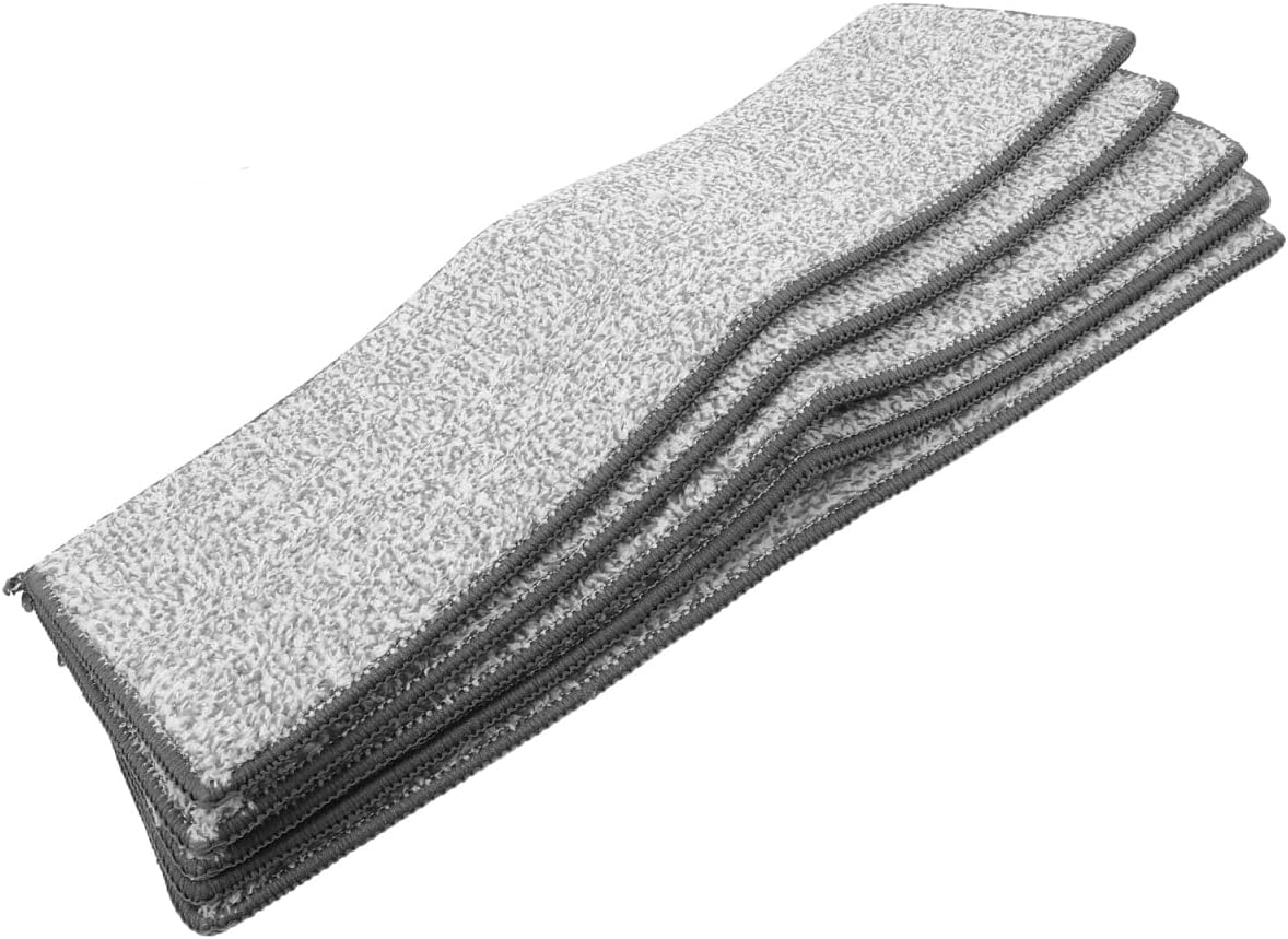 Ciieeo 5-Pack Microfiber Mop Refills - 15x5 Inch Large Replacement Pads - Washable & Reusable Cleaning Cloths for Hardwood, Tile & Laminate Floors - Thickened Fiber Floor Mopping Pads