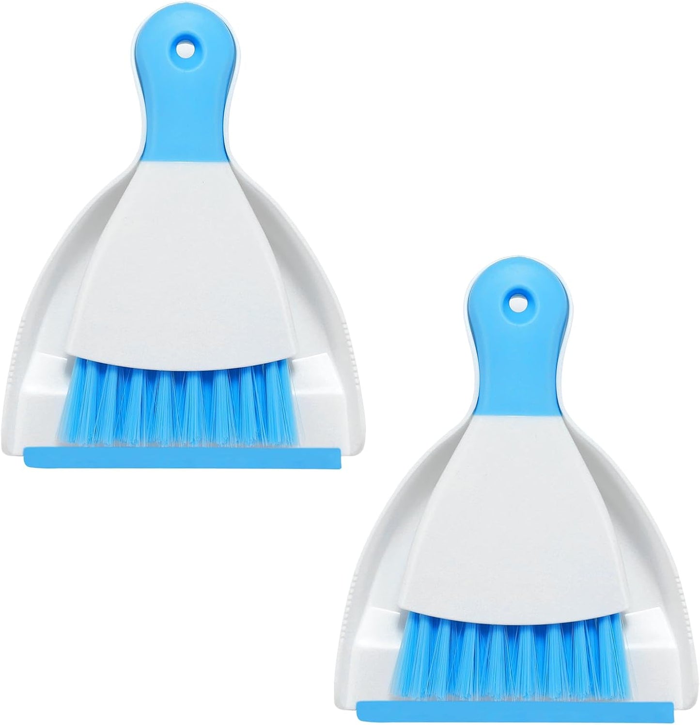 NACENA Mini Dustpan and Brush Set 2 Pack, Small Broom and Dustpan Set Dust Pan and Mini Hand Broom Dustpan and Broom Combo Compact for Home Table Keyboards Sofa Kitchen, Blue