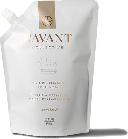 L'AVANT Collective High Performing Dish Soap Refill | Plant-Based Ingredients & High Performing Formula | Notes of Bergamot, Orange Blossom, Amber, Cedar | Blushed Bergamot Scent 32oz