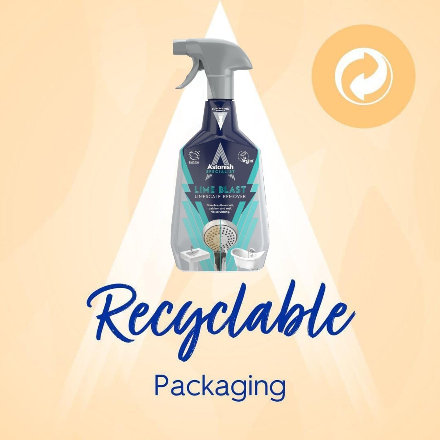 Astonish Specialist Ultimate Limescale Remover Cool Eucalyptus - No Scrub Cleaner Tackles Hard Water, Limescale, Rust & Calcium - Cruelty Free Bathroom & Kitchen Cleaning Solution, 750ml Spray Bottle