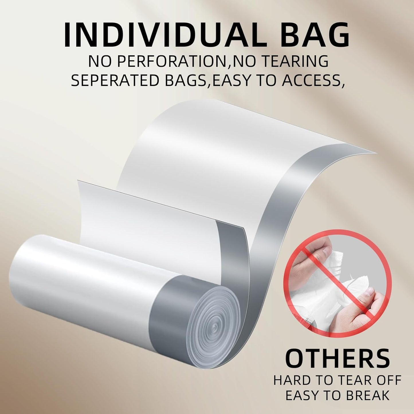 120 Counts 1.6 Gallon Mini Drawstring Trash Bags, Small Garbage Bags by KSSKSS, Code a fit 4.5-8 Liter, 1.2-2 Gal, White Trash Bin Liners for Home Office Kitchen Bathroom Bedroom