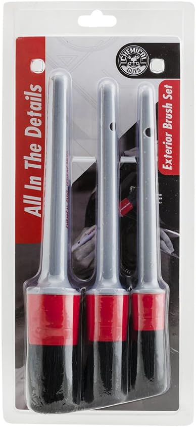 Chemical Guys Boars Hair Detailing Brush - Gentle Scratch-Free Cleaning for Wheels, Grilles, Emblems, and Interior Surfaces - Versatile Multi-Purpose Auto Detailing Brush for Deep Cleaning - Acc_S90