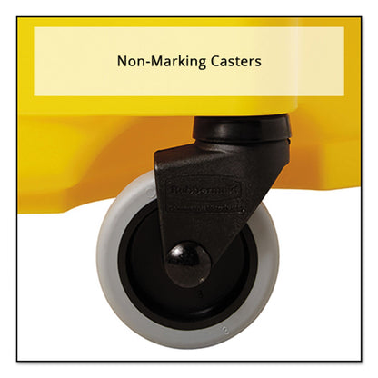 Rubbermaid Commercial Products WaveBrake 35 QT Down-Press Mop Bucket and Wringer Combo on Wheels with Dirty Water Bucket Black for Heavy-Duty Floor Cleaning