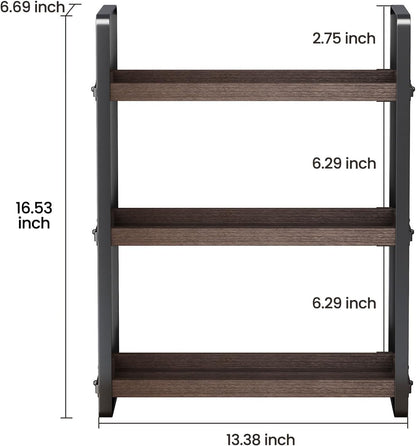 HNRLOY Bathroom Counter Organizer,Bathroom Countertop Organizer,Counter Shelf,Countertop Storage,Organization and Storage,Makeup Shelf,Sink Caddy(Brown 3 Tier)