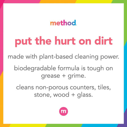 Method All-Purpose Cleaner, Pink Grapefruit, Perfect for Most Counters, Tiles, Stone, and More, 28 oz spray bottle