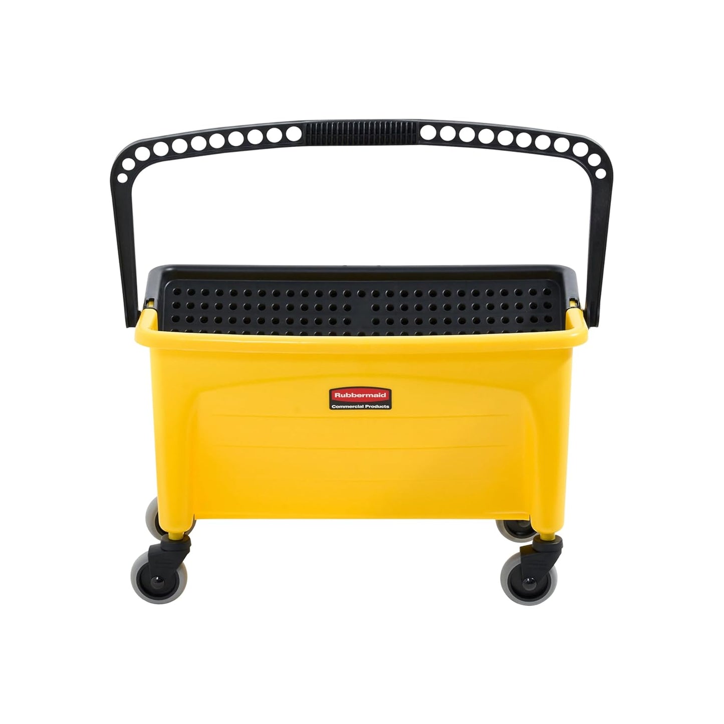 Rubbermaid Commercial Products HYGEN Microfiber Mop Bucket with Press Wringer, 26", Yellow, for Janitorial/Professional Cleaners and Heavy-Duty Industrial Mopping/Wringing/Cleaning