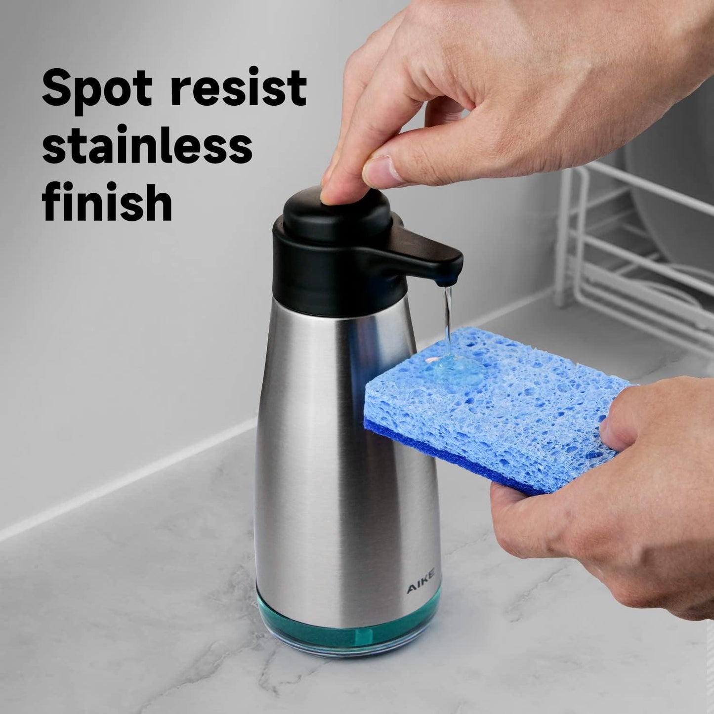 AIKE 15fl.oz Liquid Soap Dispenser for Dish and Hand Soap Matte Black