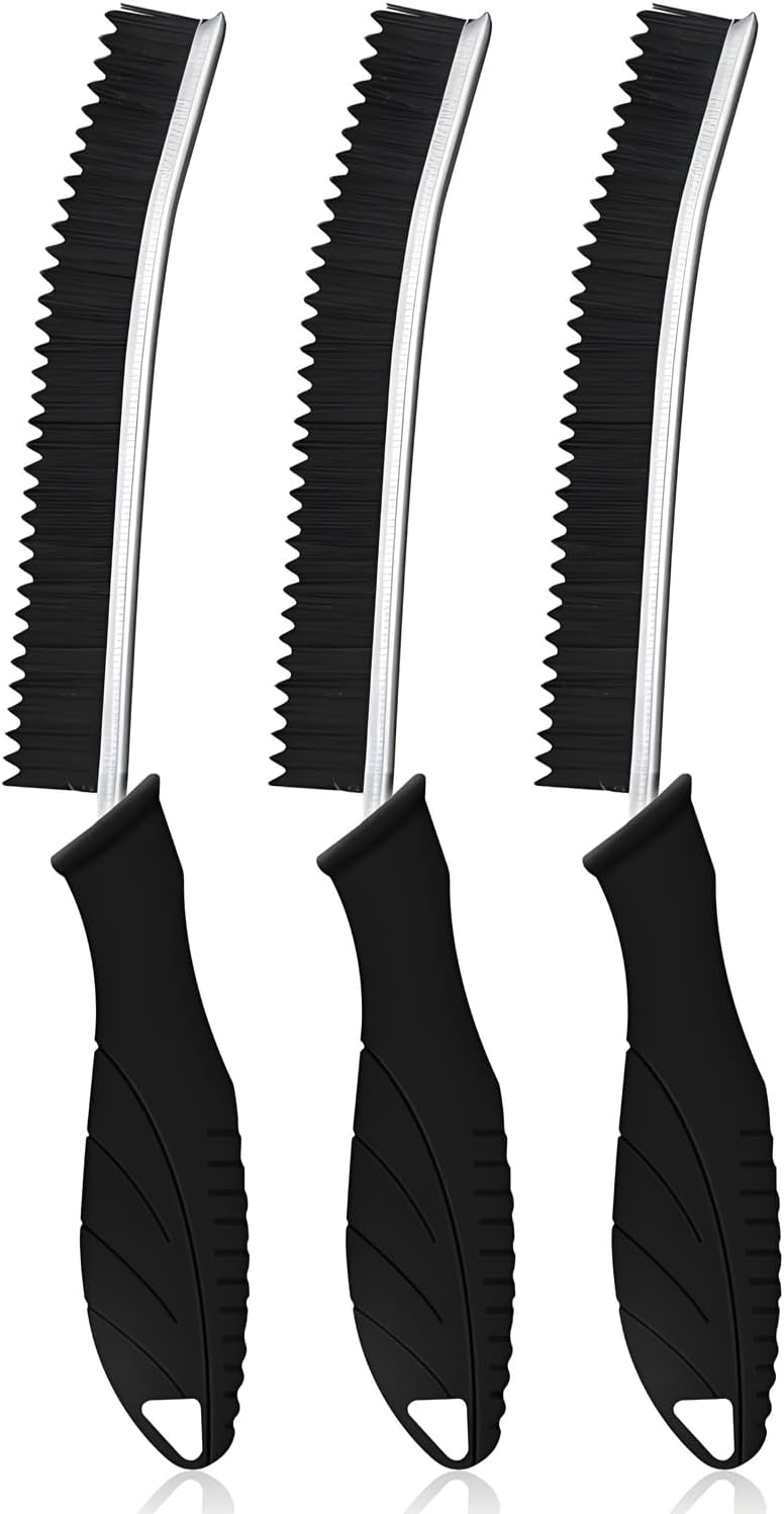 Crevice Cleaning Brush Supplies with Teeth-Shaped Hard Bristles - 3Pcs Small Cleaning Brushes for Tight Spaces Tools,Gap Cleaning Brush Tools for Cracks/Kitchen/Bathroom Tiles/Grout