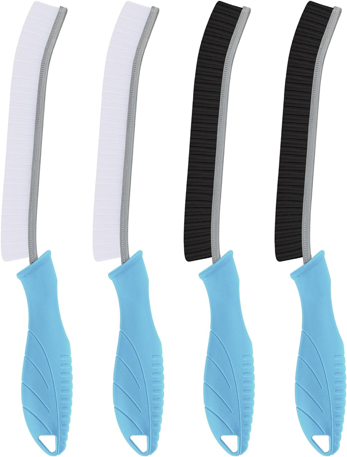 Toilet Brush, 4 Pcs Bathroom Cleaning Brush, Gap Scrub Brush with Hanging Hole, Multifunctional Hard Bristle Crevice Cleaning Brush, Cleaner Tools for Sinks, Tub, Shower, Tile, Toilet Seat (4, Black)