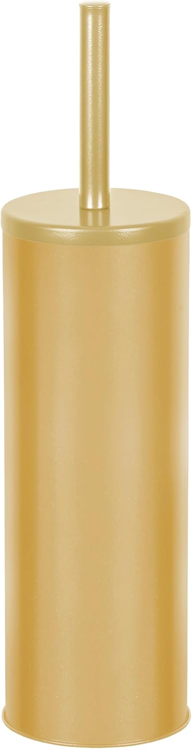Deep & Sturdy Toilet Bowl Brush with Holder - Durable Scrubbing - Toilet Cleaners - Household Essentials - Bathroom Cleaner - Cleaning Supplies - Household Supplies, Painted Satin Gold