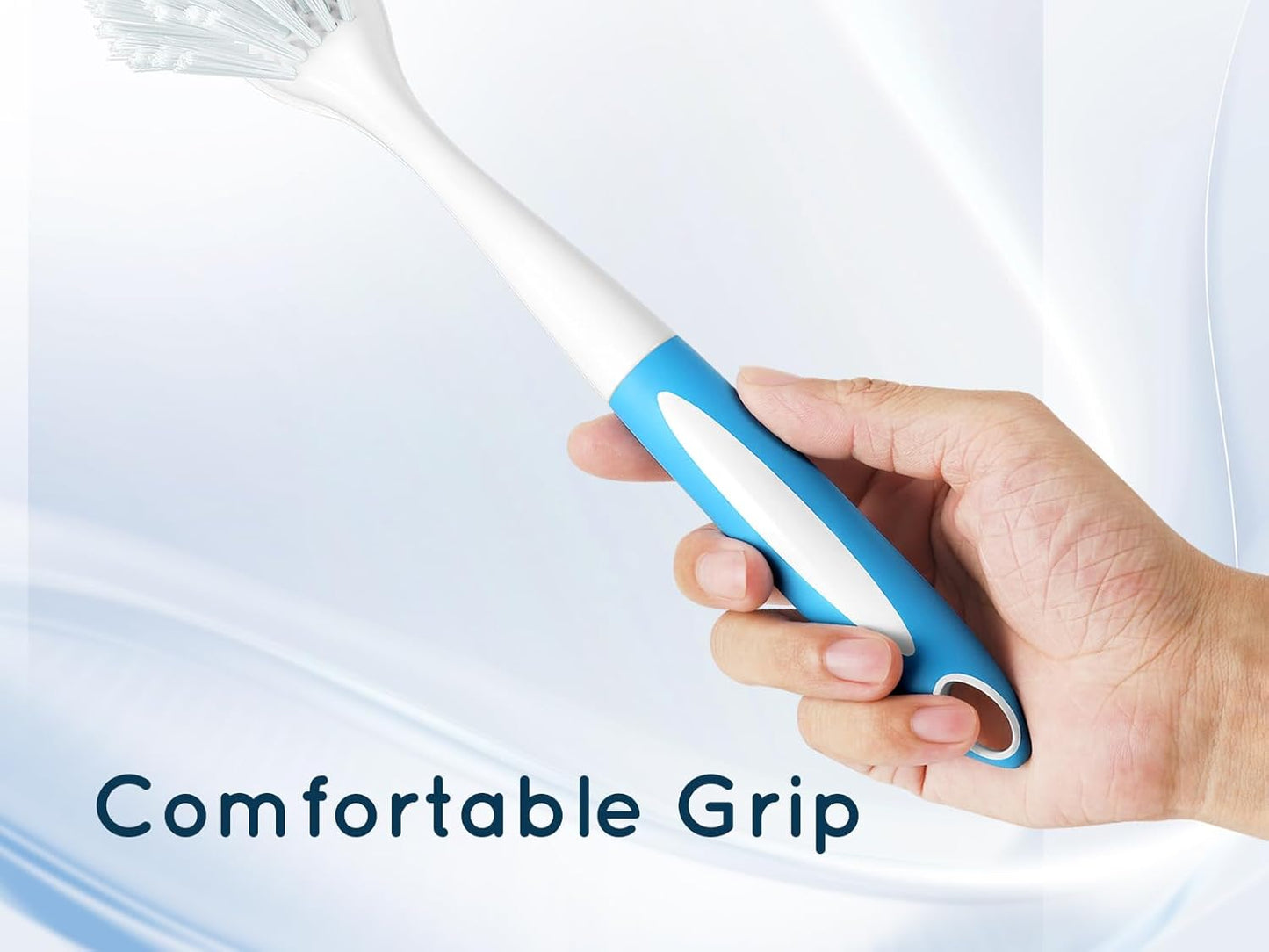 Dish Brush with Handle, Stiff Bristles Dish Scrubber for Pots, Pans & Sink Cleaning, 3 Pack