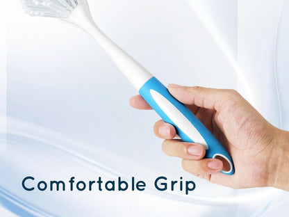 Dish Brush with Handle, Stiff Bristles Dish Scrubber for Pots, Pans & Sink Cleaning, 3 Pack