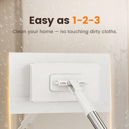 Snap Grip Mini Mop, 2026 Upgraded Disposable Dust Mop, Zero Touch Mini Mops, Convenient Cloth Changing Mops for Kitchen Counter, Foldable 100cm Adjustable Long Handle Mopping Stick (1*mop+5*Cloth)