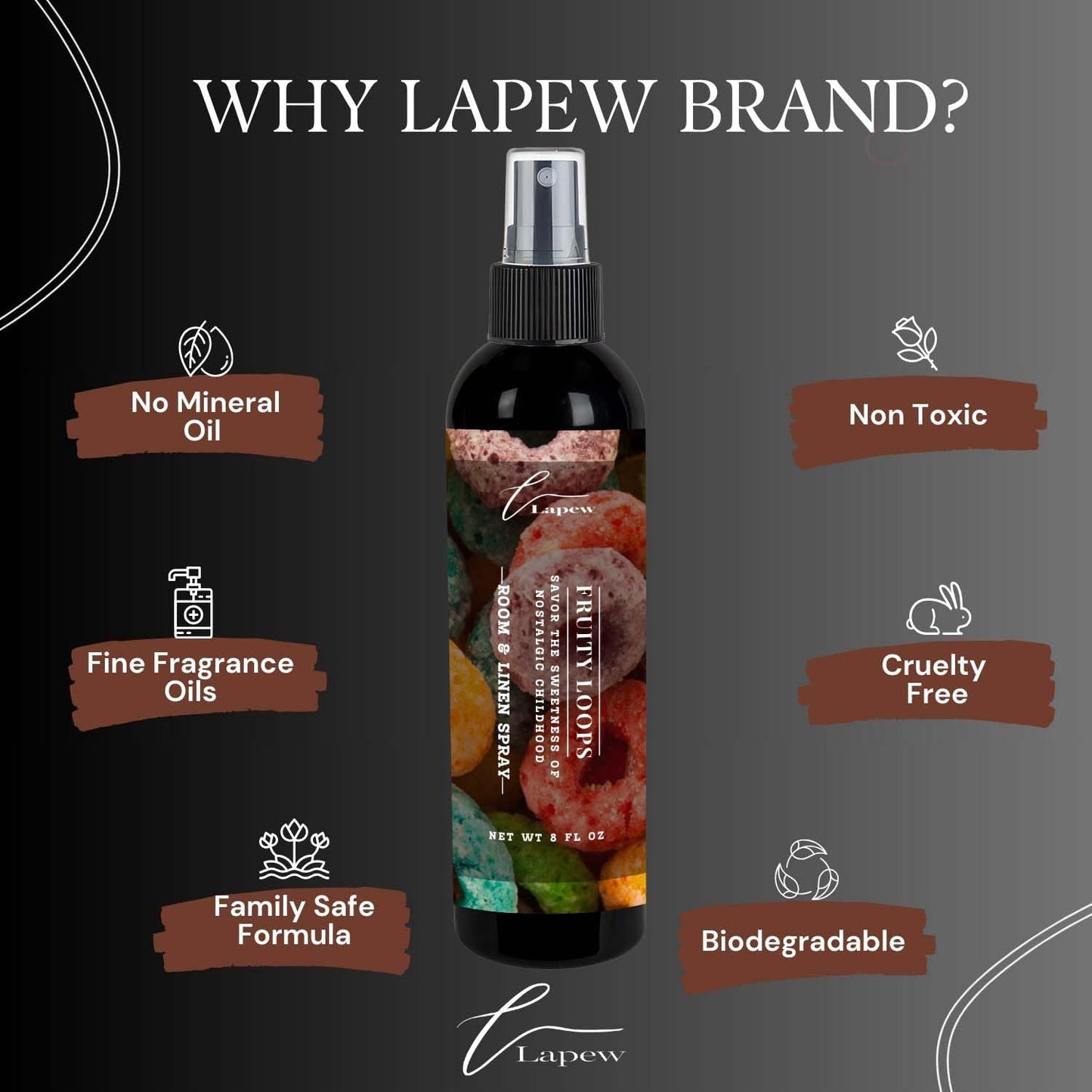 Lapew Room & Linen Spray | Fragrance Mist for Home, Car & Office | Fabric & Air Freshener | Neutralizing Mist | Made in USA | Cozy Cinnamon & Apple - Colors B