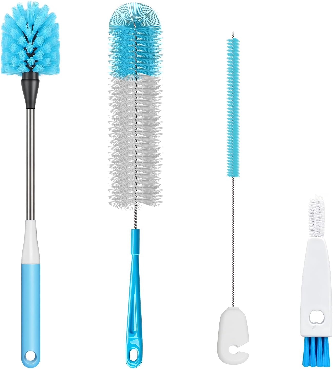 Water Bottle Brush, 15 Inches Bottles Brush, Long Handle Water Bottle Cleaner Brush, Kitchen Cup Brush Built for Cleaning Cup, Wine Glasses, Coffee Mugs, Tumblers, Wine Decanters, Blue