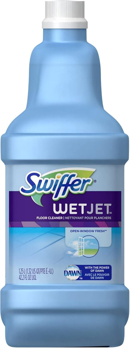 Swiffer WetJet Multi-Purpose and Hardwood Liquid Floor Cleaner Solution Refill, with Gain Scent, 42.2 fl oz each, (Pack of 2)