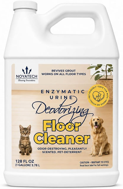 NOYATECH Pet Floor Cleaner for Mopping – Enzyme Urine & Odor Eliminator – Safe for Hardwood, Tile, Laminate & Grout – Dog & Cat Pee Concentrate, 32 oz