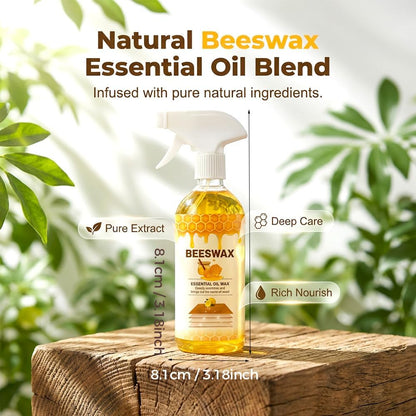 355ml Beeswax Wood Polish, 2026 New Natural Beeswax Furniture Polish and Cleaner Micro Molecularized Essential Oil Spray Furniture Restorer for Floors Cabinets Tables (1PCS 355ml)