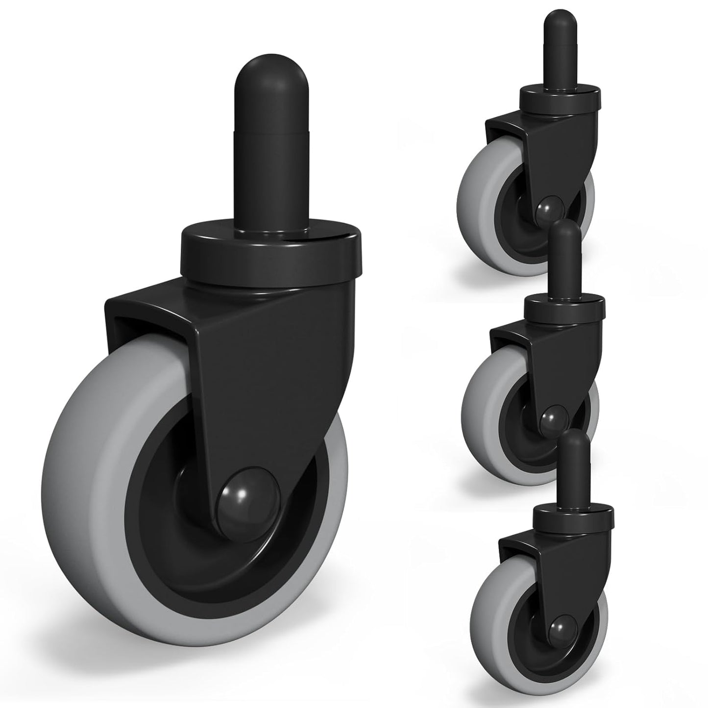 AAGUT Mop Bucket Casters Replacement 3" Set of 16 Swivel Bayonet Caster Non-Marking Thermoplastic Rubber Wheels Compatible with Rubbermaid Models& Wavebrake