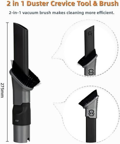 JEDELEOS 2 in 1 Crevice Duster Tool for Shark NV752 NV600 NV650 NV680 NV340 HV301 HV322 HV300 HV320 NV480 NV800 NV151 LA502 AZ2001 HZ2002 Rotator/Rocket/Navigator/APEX Duoclean Upright Vacuum