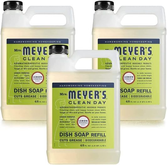 Mrs. MEYER'S CLEAN DAY Liquid Dish Soap Refill Lemon Verbena, 48 Fl Oz. (Pack of 6)