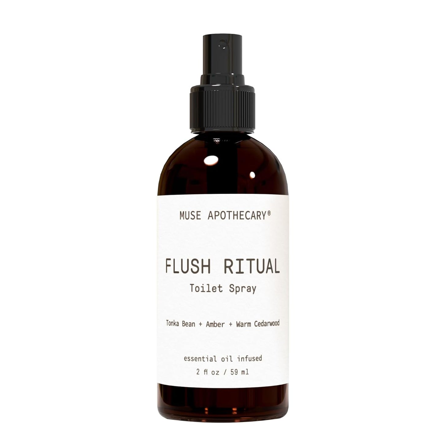 Muse Apothecary Flush Ritual - Aromatic & Refreshing Toilet Spray, Use Before You Go, 4 oz, Infused with Natural Essential Oils - Coconut + Sandalwood