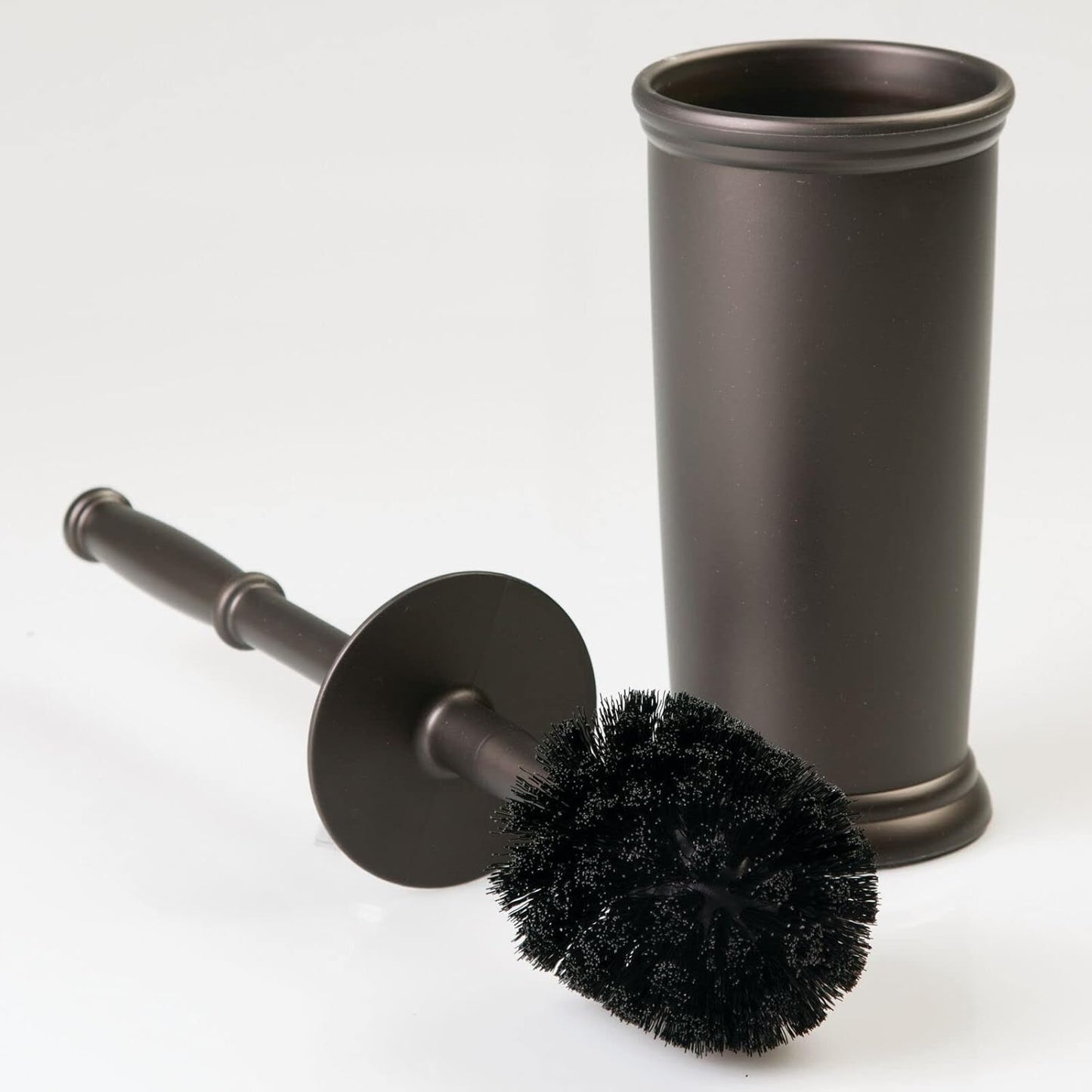 mDesign Metal Freestanding Slim Toilet Bowl Brush and Holder