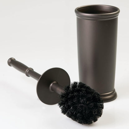 mDesign Metal Freestanding Slim Toilet Bowl Brush and Holder
