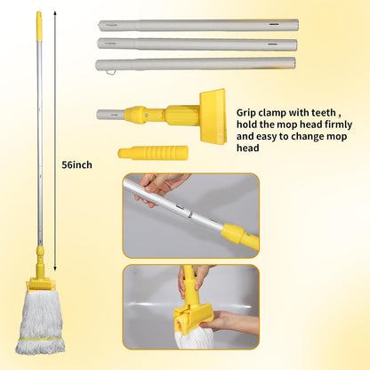 Midoneat Mop Bucket with Wringer, 22 Qt (5.5 Gallon), Handle, Wheels,Floor Cleaning, 16.5" L x 10.6" W x 26.4" H, Yellow,Add One Cotton Mop