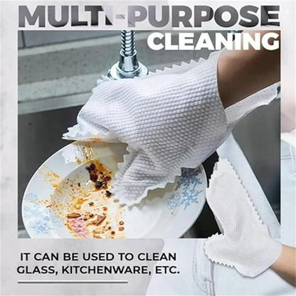 20 Pcs Home Dust Removal Gloves, Non Woven Gloves, Dry And Wet Dual-Purpose Cloth, Household Dishwashing And Dust Removal Cloth,Microfiber Fish Scale Cleaning Duster Glove, Disposable Cloth Gloves