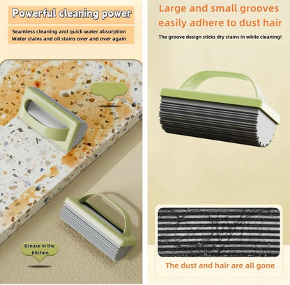 baseboard cleaner sponges for cleaning, scrub daddy sponges with deep grooves for strong adhesion, enhanced water absorption, and superior stain removal, damp duster dusting sponge (3PCS*creamy white)